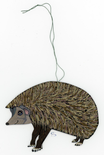 christmas decoration hedgehog back